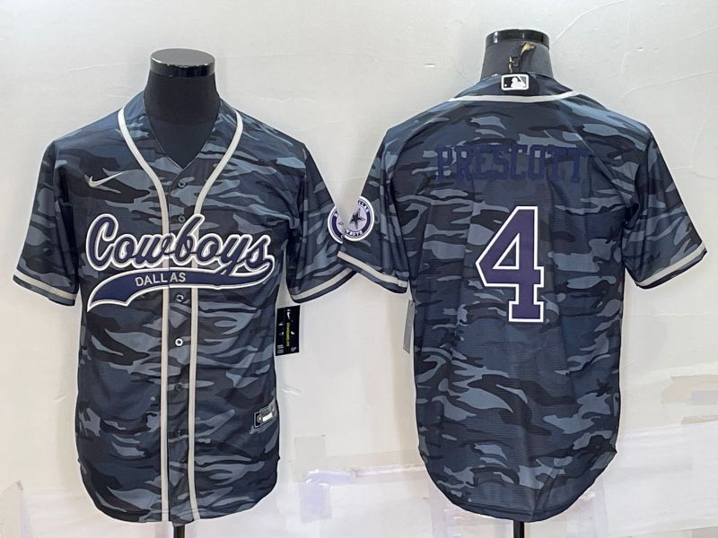 Men Dallas Cowboys #4 Prescott Camo 2022 Nike Co branded NFL Jersey